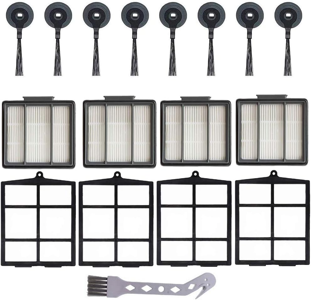 Primary Filters HEPA Filter Side Brush Cleaning Tools Compatible with Shark ION Robot R85 RV850 RV850BRN RV850WV S87 RV851WV RV700_N RV720_N RV750_N Vacuum Cleaner Parts