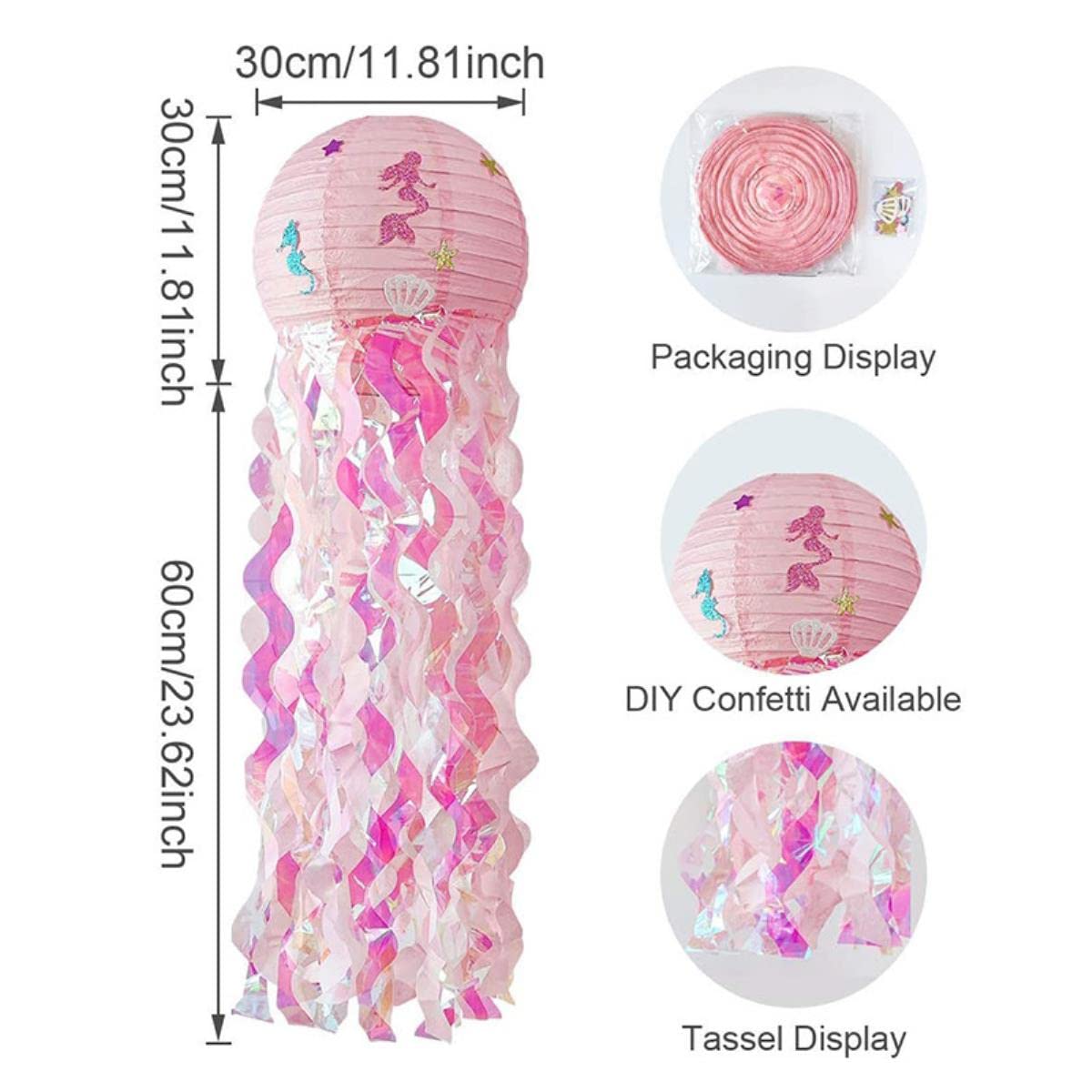 Lanterna per bambini Fai da te Lanterna di carta fatta a mano Decorazione per acquario Ornamenti per meduse Decorazioni per sfondo a tema Forniture-8PCS, Polonia