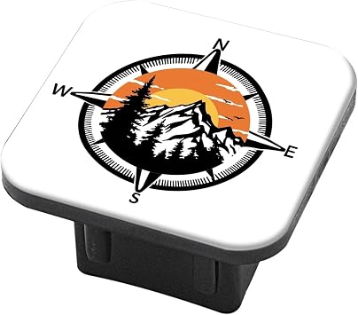 Hitch Cover Fits for 2-Inch Hitch,Compass Design Trailer Hitch Cover Tube Plug Insert,Car Exterior Accessories, Receiver Tube Hitch Plug