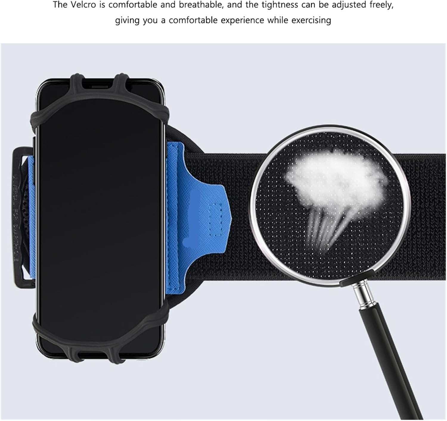 Outdoor Sports Wristband 360°Rotatable Phone Holder Fit 4.5-7’ Removable Armband Cell Holder Arm Bag ﻿(Black)