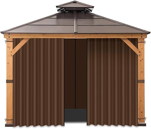 Miniatura 3 de Garden Sunny Cortinas de kiosco de 10 x 10 pies, juego de 4 paneles de cortinas universales de repuesto para paredes laterales de privacidad,