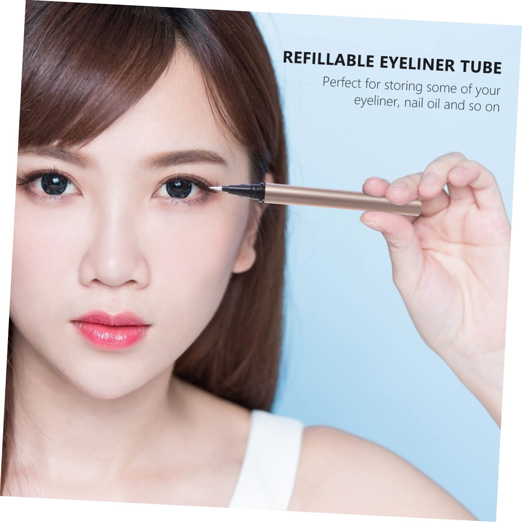 PACKOVE Leere Nachfüllbare Eyeliner Tuben 1 Ml 5 Stück Wiederbefüllbare Plastikbehälter für Flüssigen Eyeliner Selbstgemacht Kosmetik und Nagelöl Kompakt für Kosmetiksalons