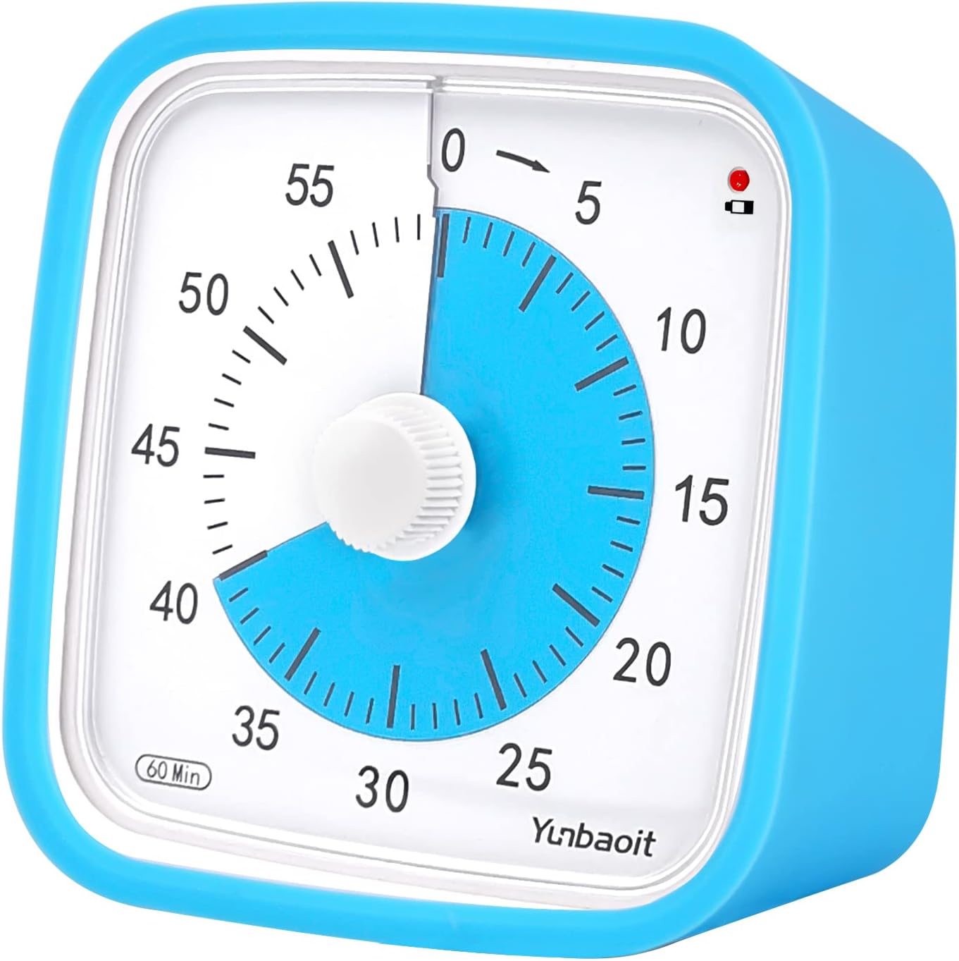 Upgraded 60 Minute Visual Timer with Protective Case Silent Countdown Timer for Kids with Low Power Indicator Light (Blue Blue)