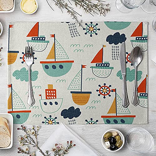 Juego de 4 manteles individuales para niños, 30 x 40, lavables, de algodón, para mesa de comedor, fiesta, decoración Cover