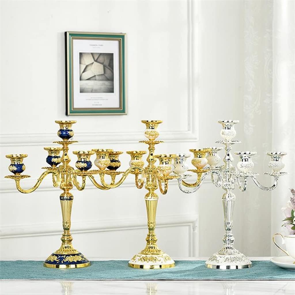 Nuevo Candelabro de Piso de Metal para Velas cónicas, portavelas con diseño de Cabeza 3/5, Centro de Mesa Decorativo para Mesa, Mantel, Boda Portavelas