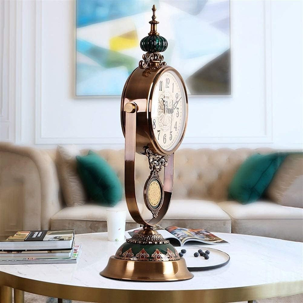 Mantle Clock, Metal Pendulum Mute Time Accurate Battery Powered Quartz Fireplace Clock Swing Mute Decorative Table Clock