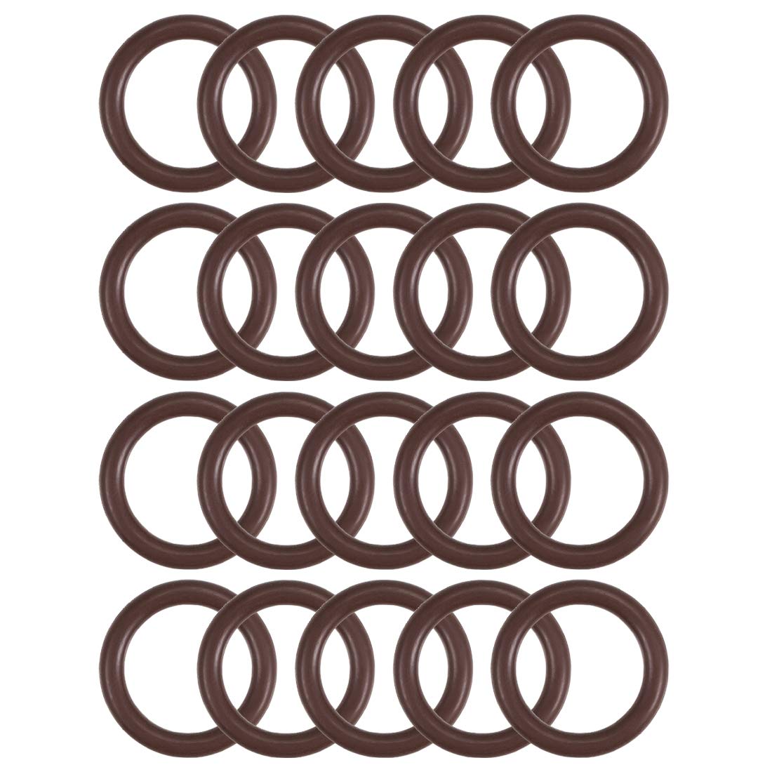 sourcing map Fluorine Rubber O-Rings 22mm OD 16mm ID 3mm Width, Metric FKM Sealing Gasket, Pack of 20