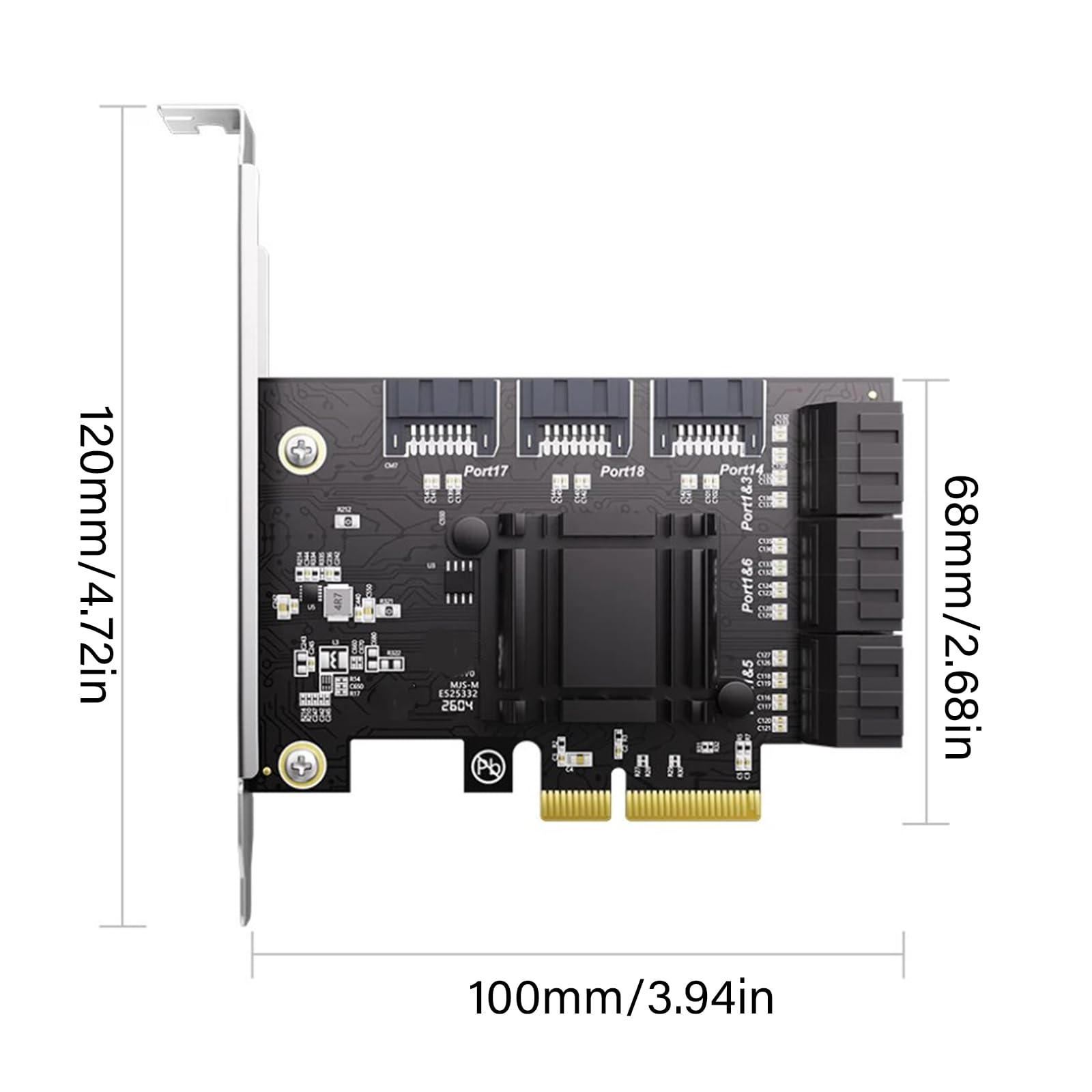 Scheda adattatore PCIE SATA3 0 a 9 porte con ampia compatibilità con velocità 6Gbps per più sistemi host adattatore per disco rigido