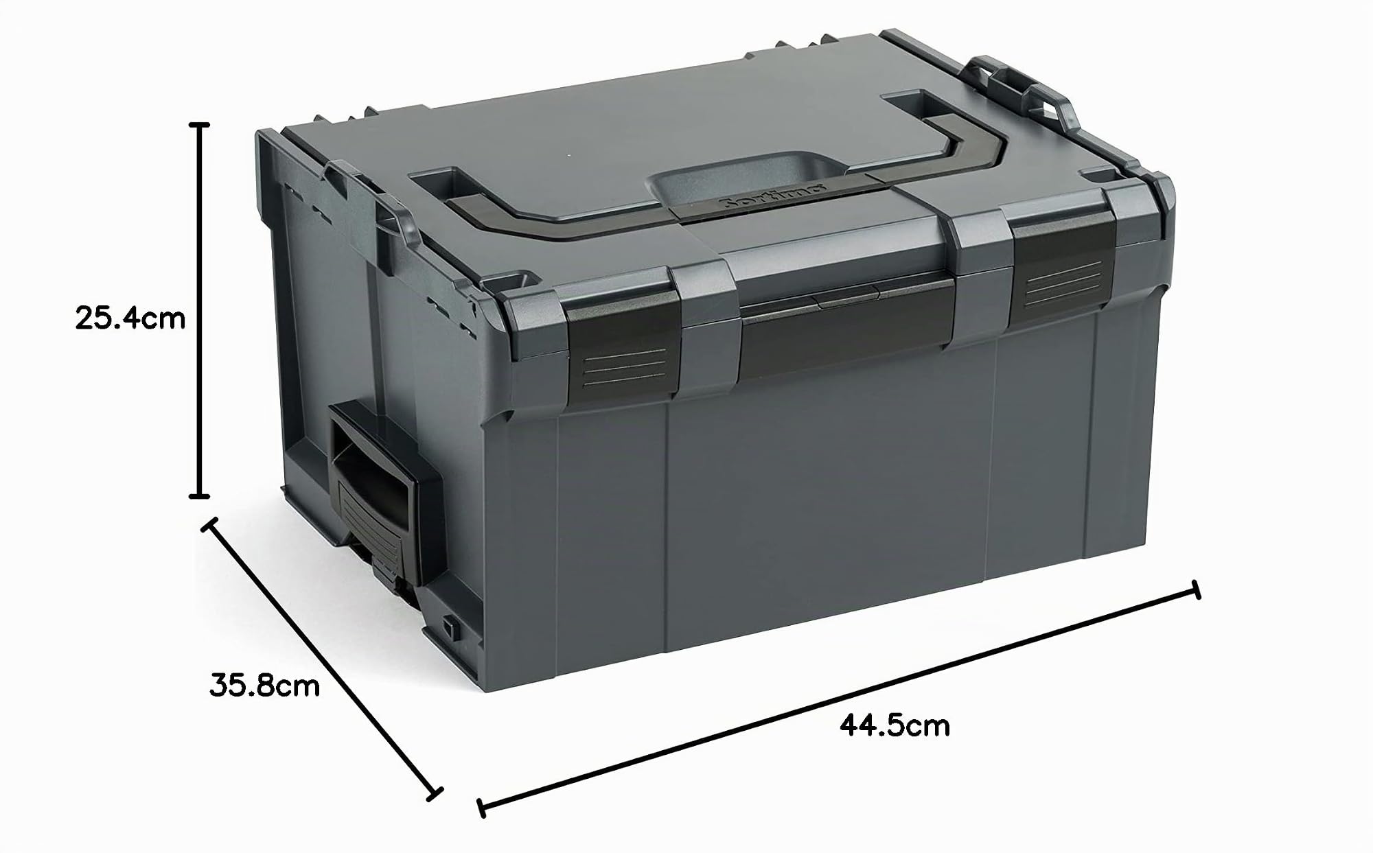 Bosch Sortimo L-BOXX 238 Tamaño 3 antracita | con inserción colgante negro | sistema de transporte | caja de almacenamiento de herramientas ideal