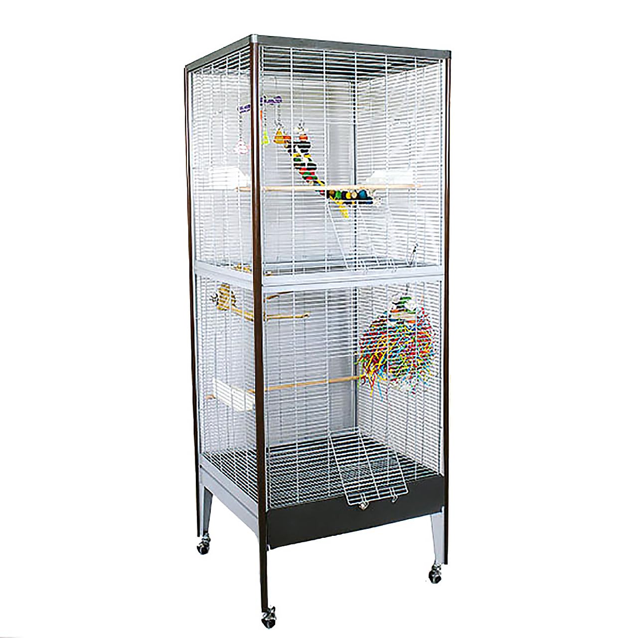 Montana Cages Happy Home Vogelvoliere Antik-Platinum Holzoptik