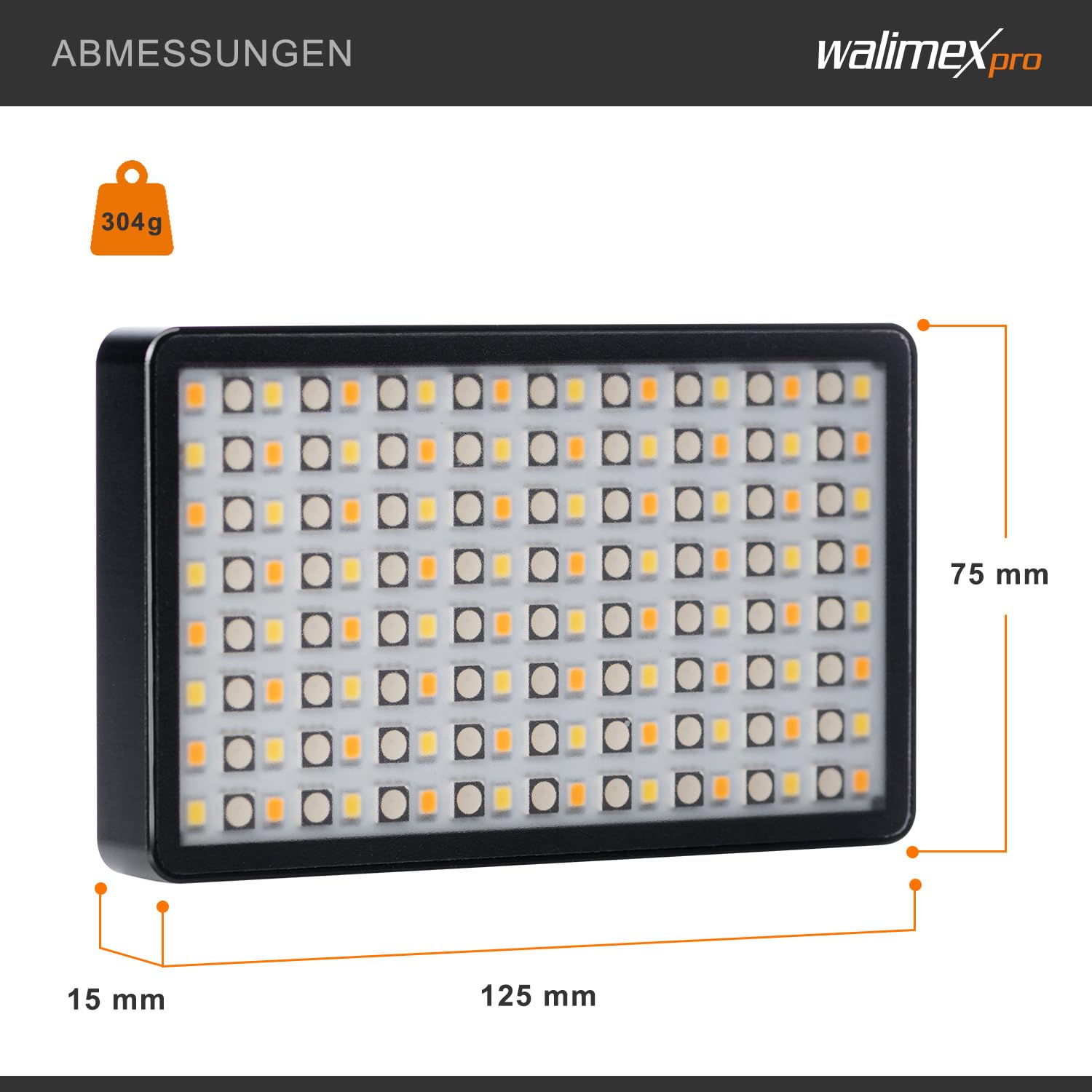 Walimex pro Rainbow Pocket LED-RGB – zdalnie sterowana, kompaktowa i mocna akumulatorowa lampa powierzchniowa z kolorowym i białym światłem dla kolorowych akcentów w fotografii i i filmie