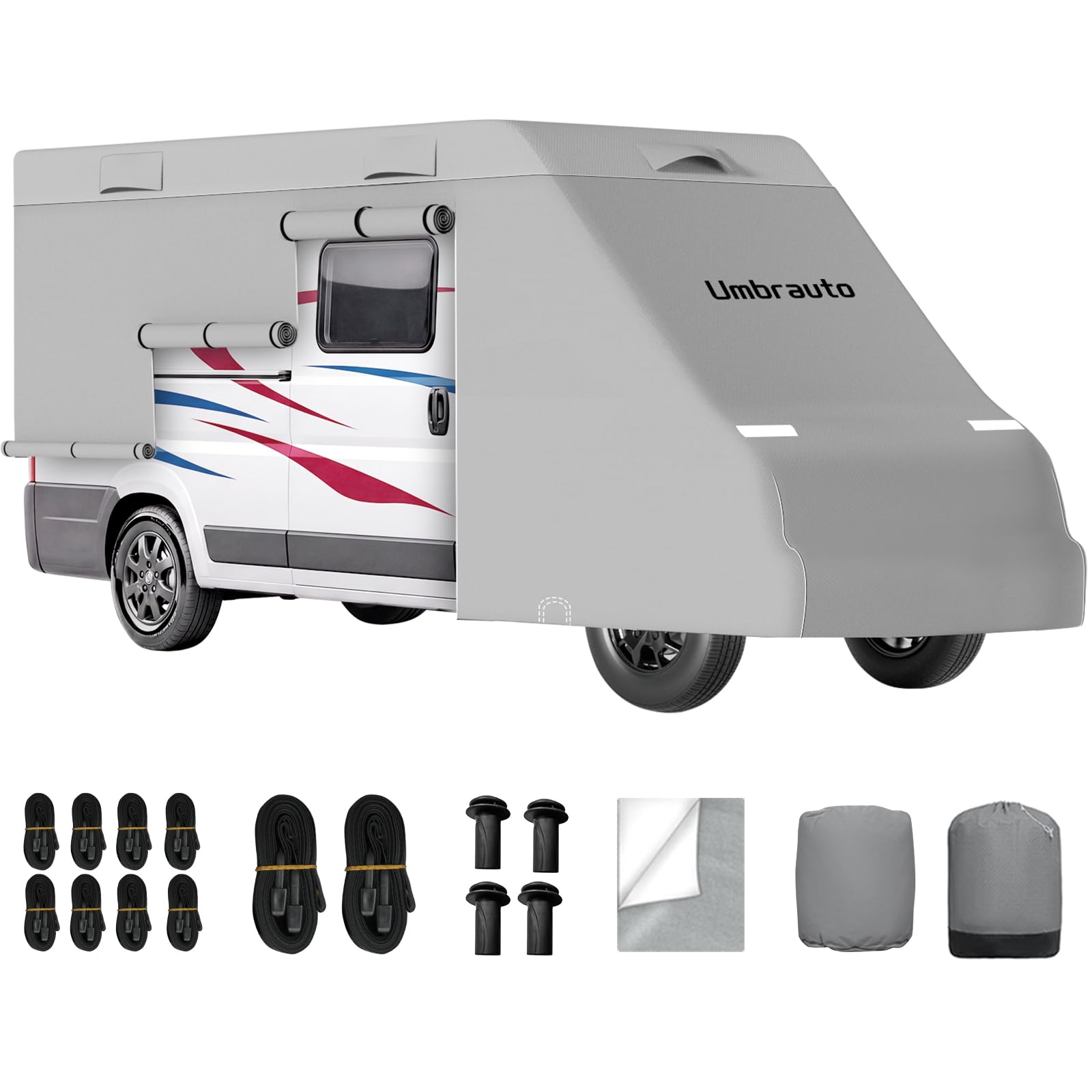 Umbrauto Class B RV Cover Fits 20-22ft Motorhome, Waterproof Sprinter Van Cover, Lightweight Camper Cover, with Windproof Straps, Winter Campsite