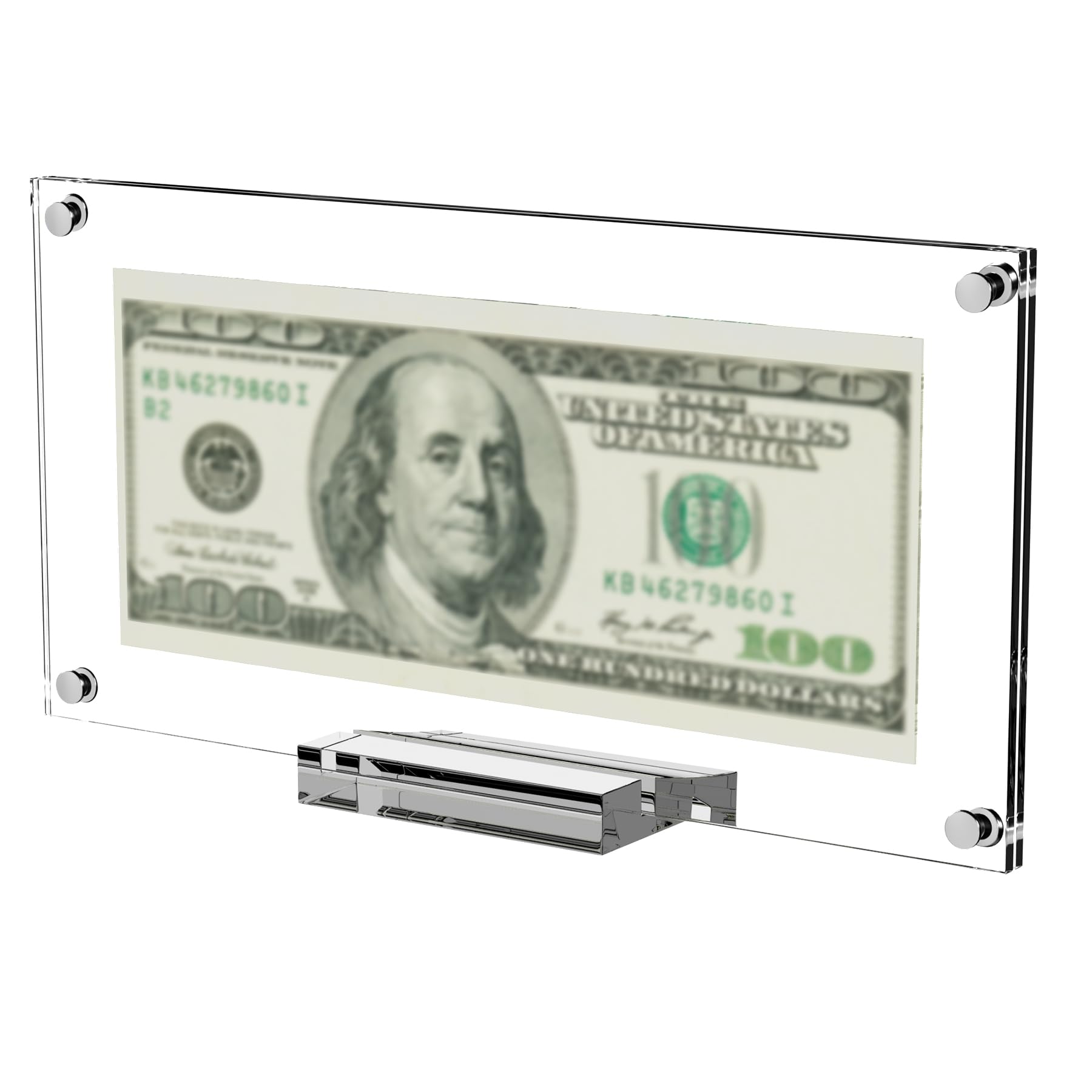 Boloyo Acrylic Dollar Bill Display Frame, 7.5 inch 1PC Clear Tabletop Currency Paper Money Display Stand Holder Easel Base Protector for Collectors