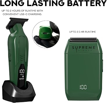 Supreme Trimmer Vader Lite Trimmer & Crunch Foil Shaver 2-in-1 Kit Green