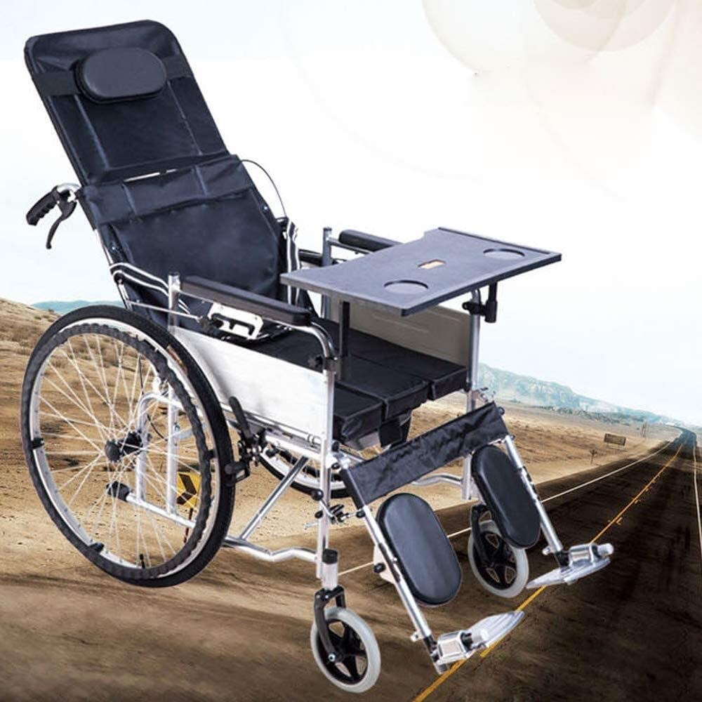 Sillas de Ruedas Respaldo para Silla de Ruedas Silla de Ruedas portátil Plegable Silla de Ruedas para Personas Mayores Tumbonas Plegables para Personas con Movilidad Limitada
