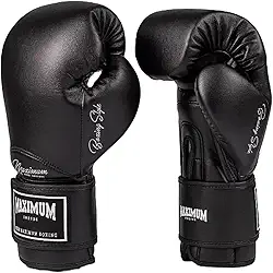 Luva de Boxe Muay Thai Maximum Classic Black Kickboxing MMA