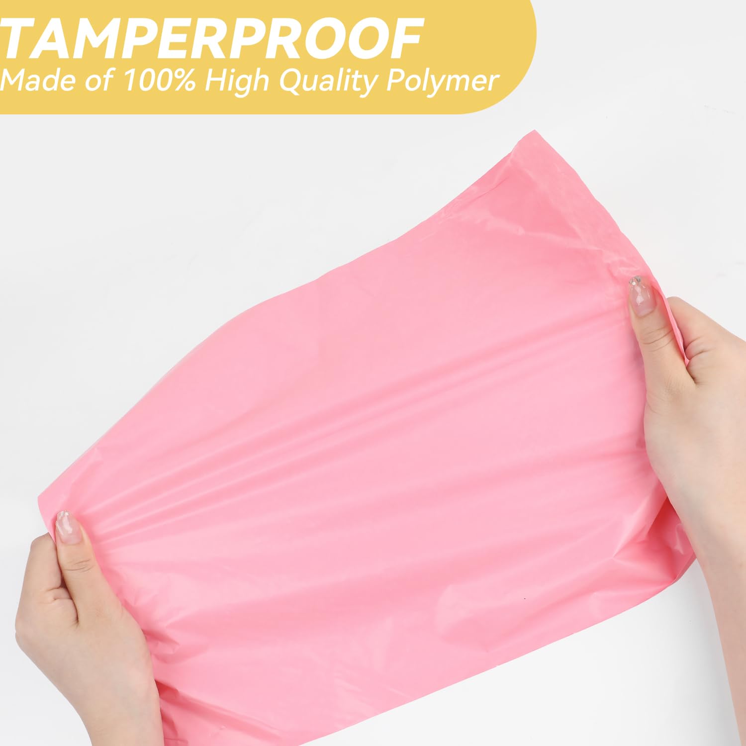 ISOUL Lot De 50 Sacs D'Expédition Plastique Opaques Auto-Adhésifs - 25 De 10x14 Cm + 25 De 12x16 Cm - Pochette Colis Rose Pour Vêtements Et Envois Sécurisés