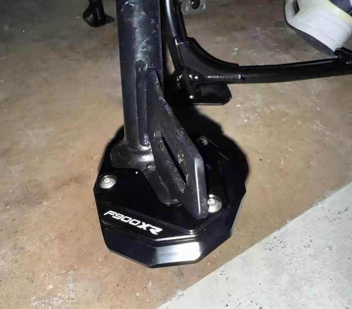 Kompatibel mit F900XR F900 XR F 900 XR R 900XR 2020-2023 2024 2025 Zubehör Motorrad Ständer Seitenständer Vergrößern Verlängerungspad Stützpolster Platte (Schwarz)