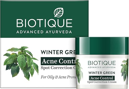 Biotique Bio Winter Green Spot Correcting Anti Acne Cream | Acne Control | Spot Correction Clears Blemishes |Enhances Skin...