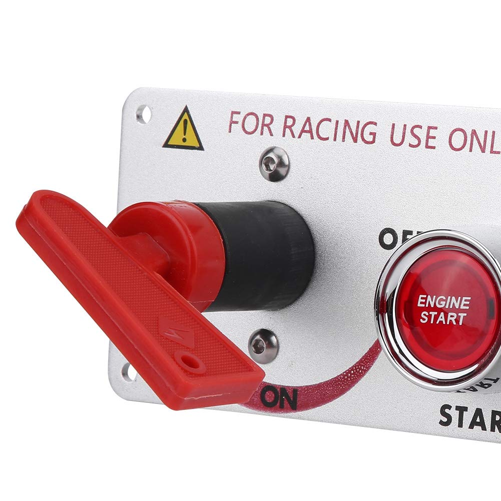 Panel de Interruptor de Encendido de Coche de Carreras de 12 V, Panel de Palanca con Botón Pulsador LED de Arranque del Motor, Panel de Control del Interruptor de Encendido para