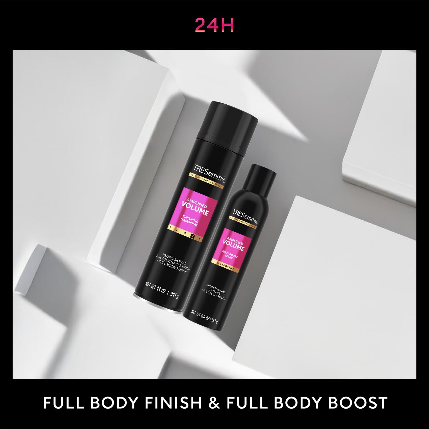 TRESemmé Amplified Volume Finishing Hairspray & Root Boost Spray – 24H Lift, Volumizing Hair Products - Image 8
