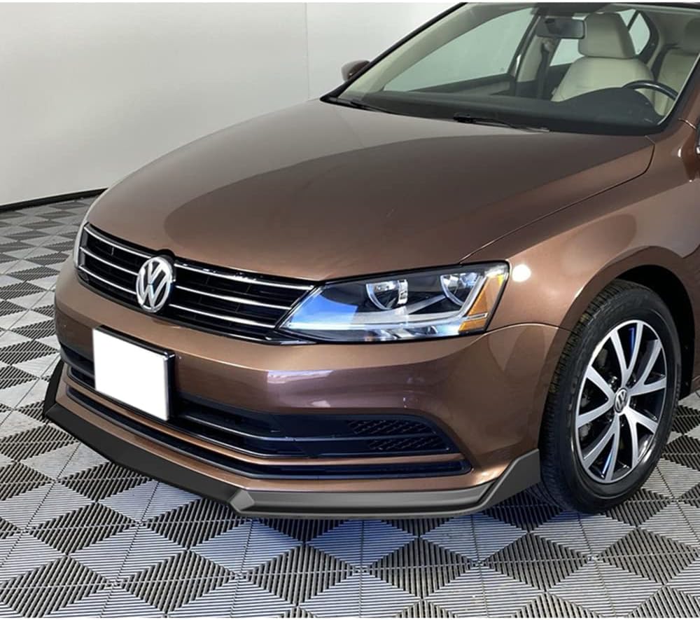 Q1-TECH, Front Bumper Lip fit for Compatible with 2015-2018 Volkswagen Jetta MK6.5, Front Bumper Lip Spoiler Air Chin Body Kit Splitter, ABS, 2016 2017 (Matt Black)