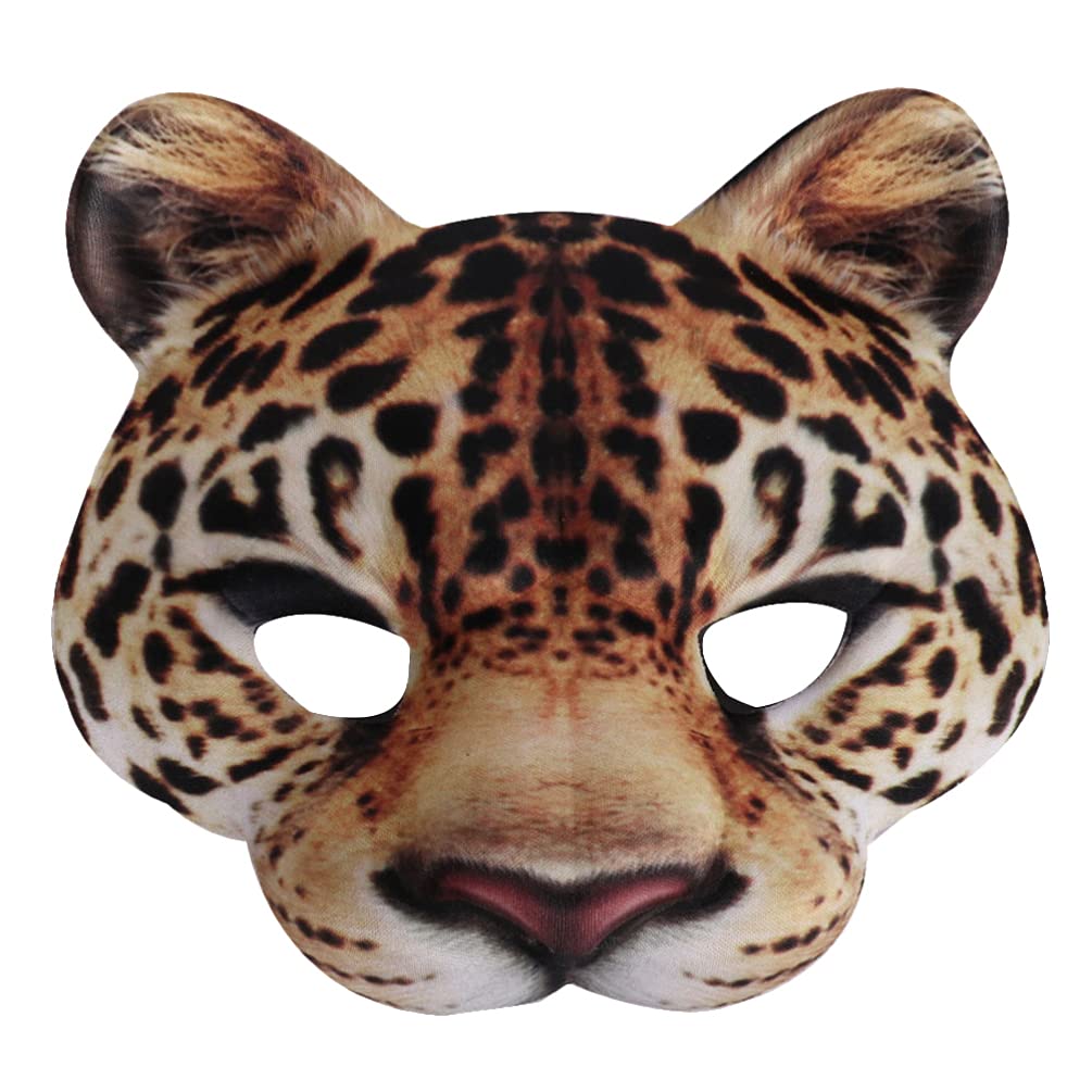 BESPORTBLE Jester Costume Halloween Masks: Party Costume Cosplay Mask, Masquerade Animal Mask, Carnival Dress up Accessories 1PC Leopard Mask Vintage Decor