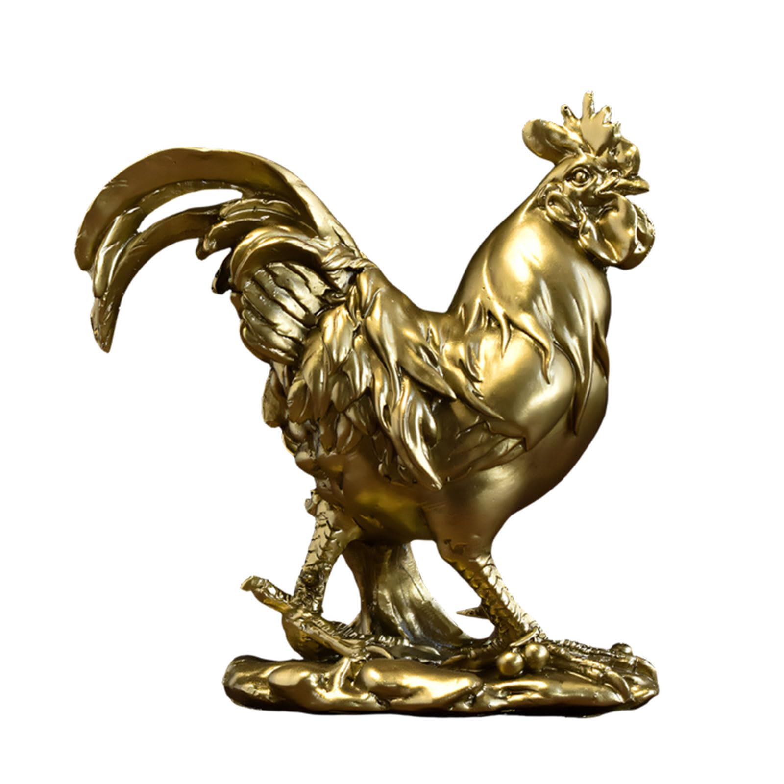 Shunzhong Resin Rooster Statues Chicken Figurines Sculptures Ornament for Bookshelf Home Decors Fengshui Ornament Collections Resin Animal Figurine