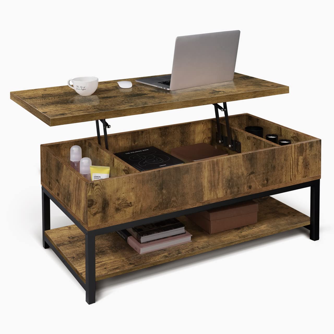 CAPHAUS Lift Top Coffee Table in a living room setting