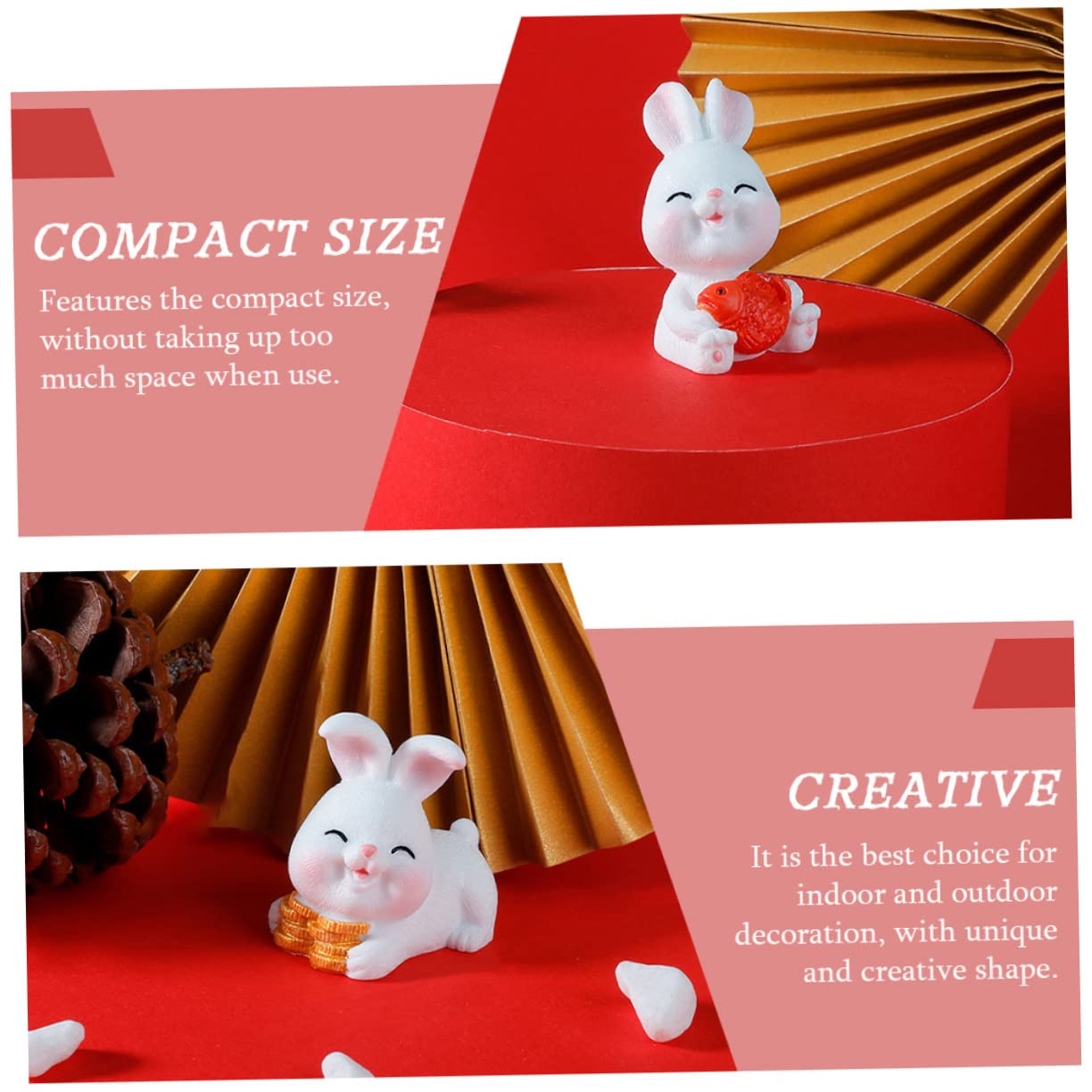 BESPORTBLE 60pièces Décoration Miniature De Figurines De Lapin pour Paysages Et Décors Intérieurs