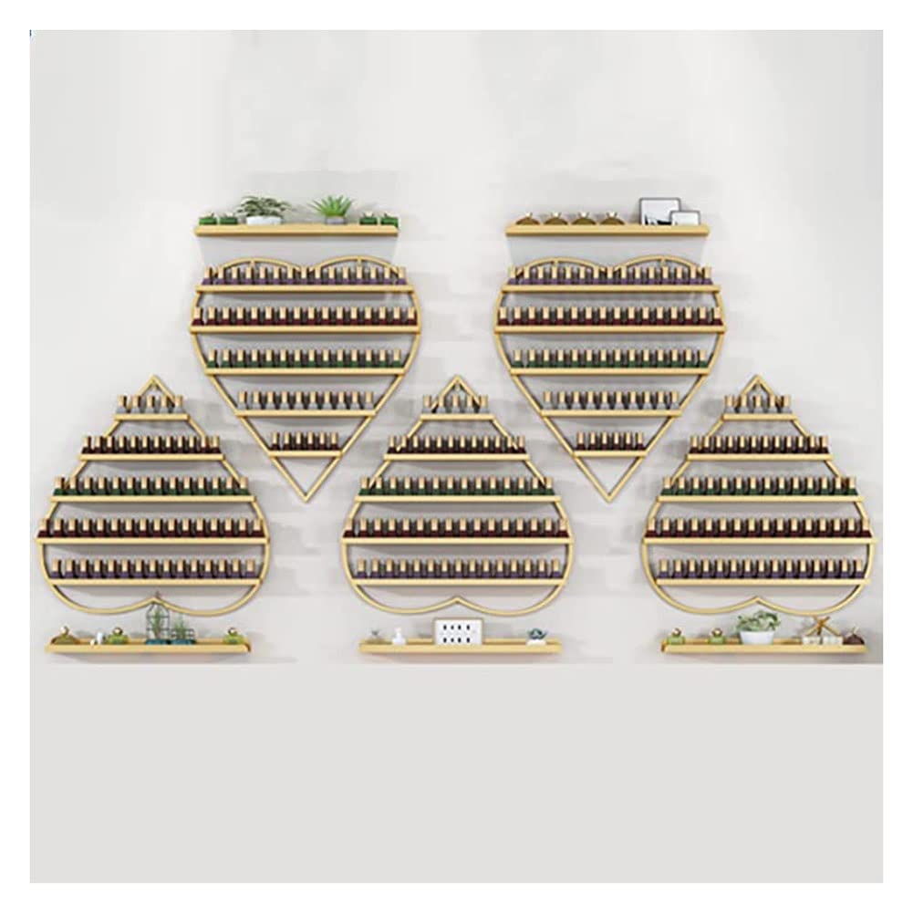 Espositore per Smalti, Porta Oli Essenziali per Negozi di Bellezza, Organizer in Metallo per Smalti, Porta Profumi da Parete, Oro - 6 Pezzi, Oro - 10 Pezzi
