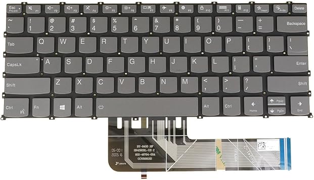 Laptop Keyboard for Lenovo Flex 5-14ABR8, 5-14ALC7, 5-14IAU7, 5-14IRU8, 7-14IAU7, 7-14IRU8, 82XX 82R9 82R7 82TA 82Y0 82VC 82Y2, PR4SB-US, Backlit Gray US English Layout, Gray Black