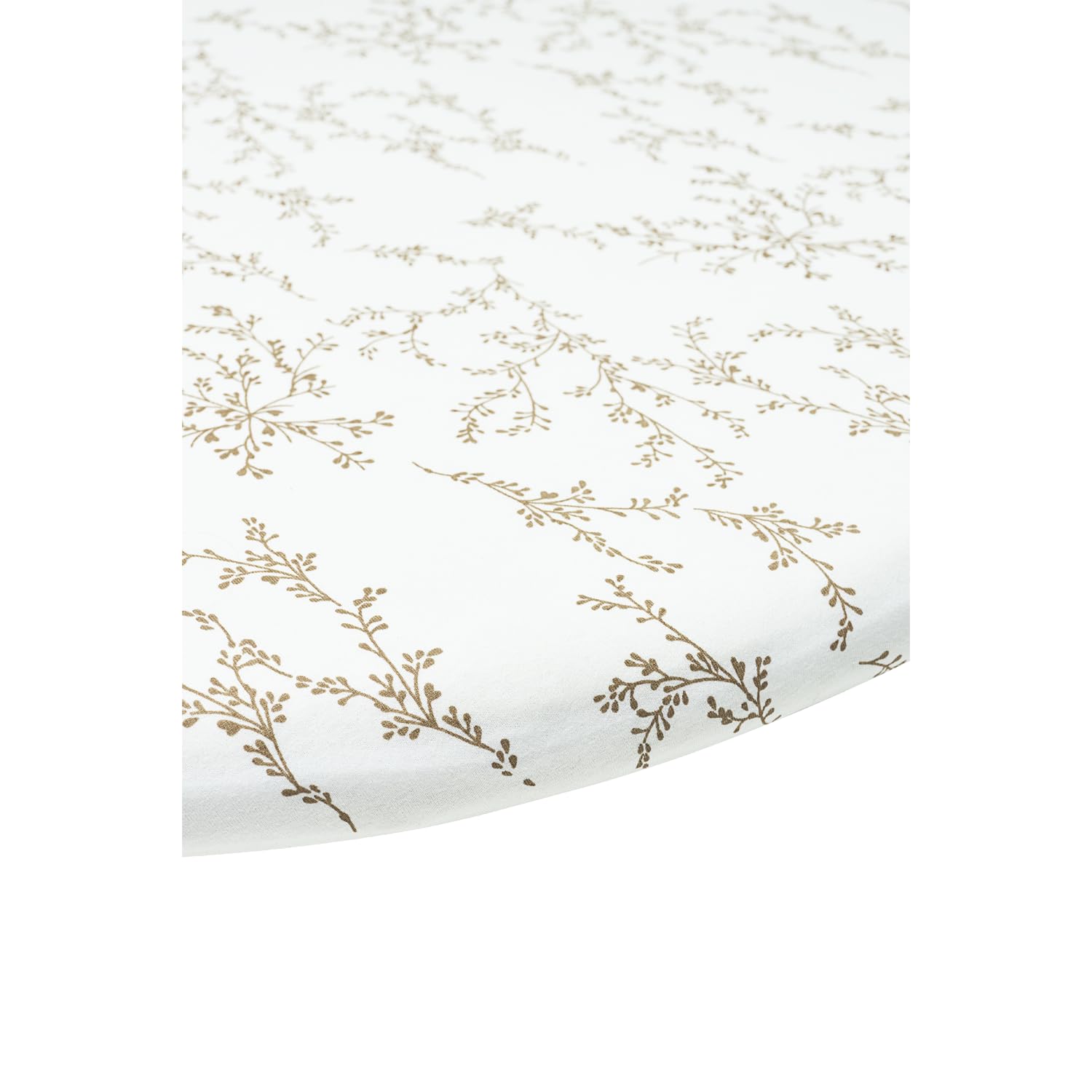 Meyco Baby Printed Jersey Fitted Sheet - Branches Sand - Round 90/95 cm - Oeko-Tex Standard 100