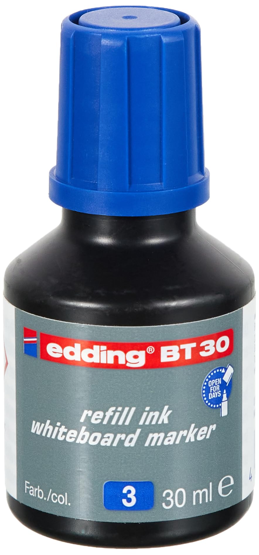 edding BT 30 Refill Ink whiteboard Marker - Black - 30ml - with Drop Dispenser System, Ideal for Clean and Simple refilling of Almost All edding whiteboard Markers