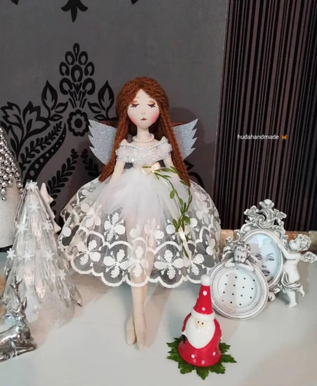 45cm Handmade Christmas Angel Tree Topper - Elegant Xmas Decoration for Weddings & Special Occasions, Multicolour, 14-45CM