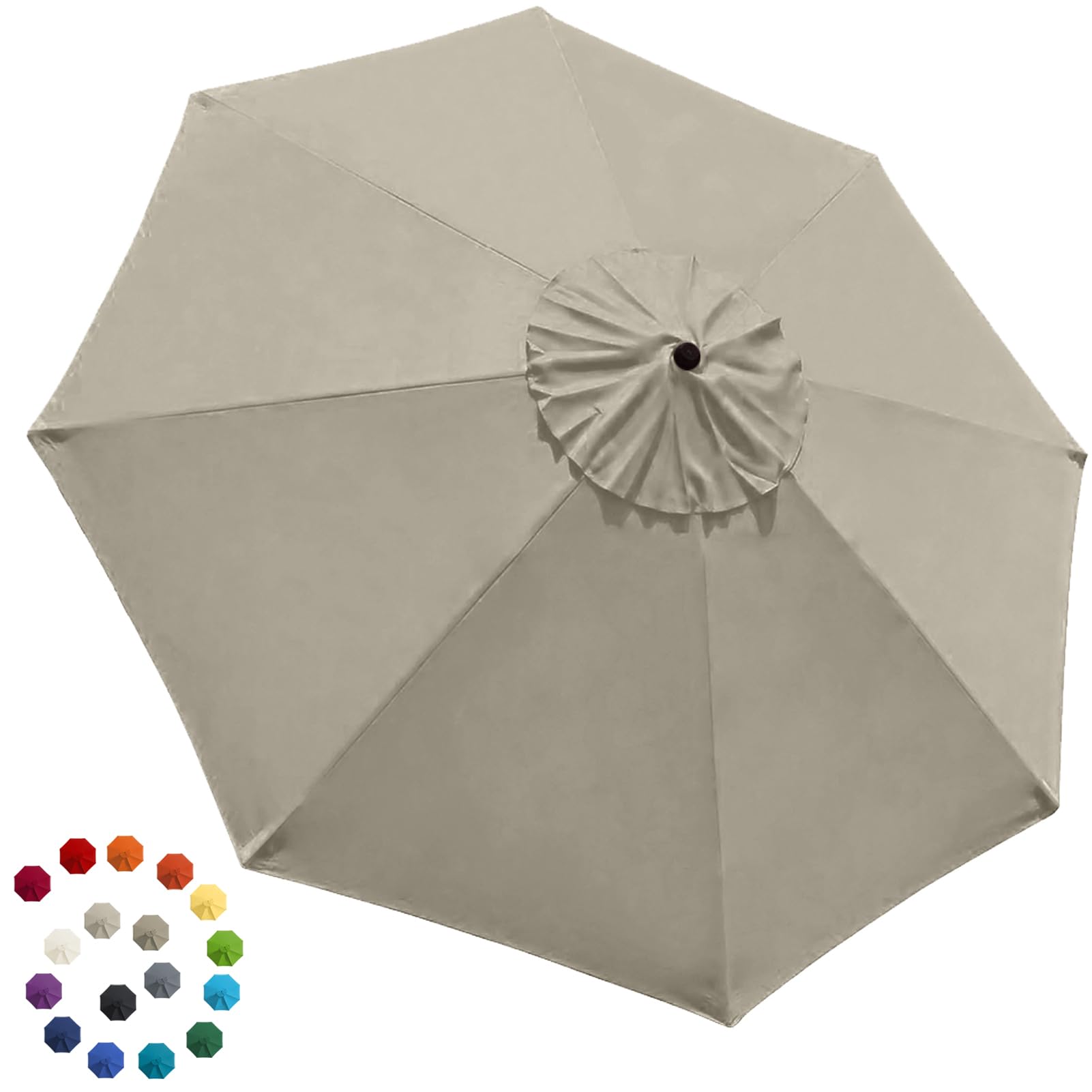 Photo 1 of (CANOPY ONLY) EliteShade USA 9ft Replacement Covers 8 Ribs Market Patio Umbrella Canopy Cover (CANOPY ONLY) (Beige)