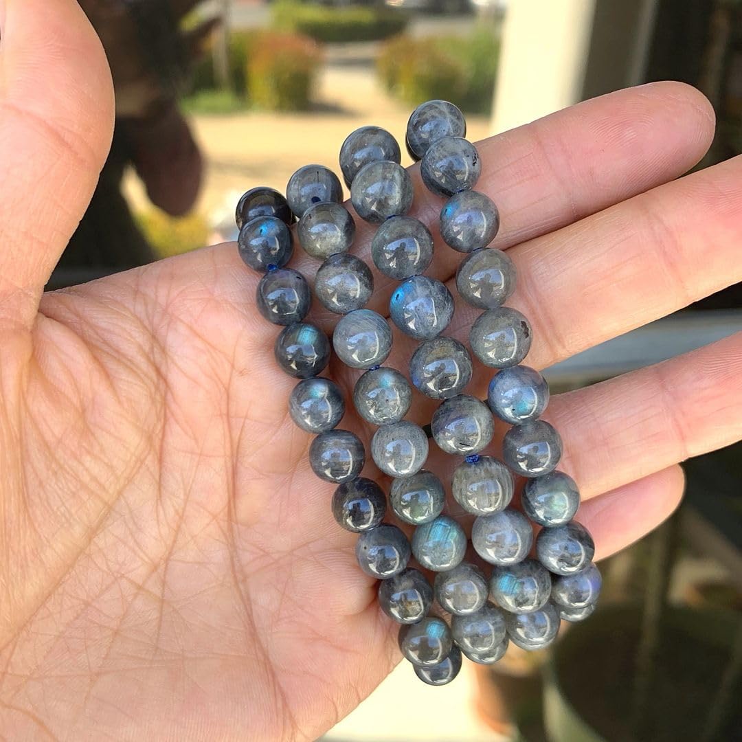 Adabele 1pc Natural Stretch Gemstone Bracelet 8mm (0.31") Bead 7" to 8.5 inch Healing Crystal Energy Quartz Chakra Jewelry Women Unisex Birthday Gift