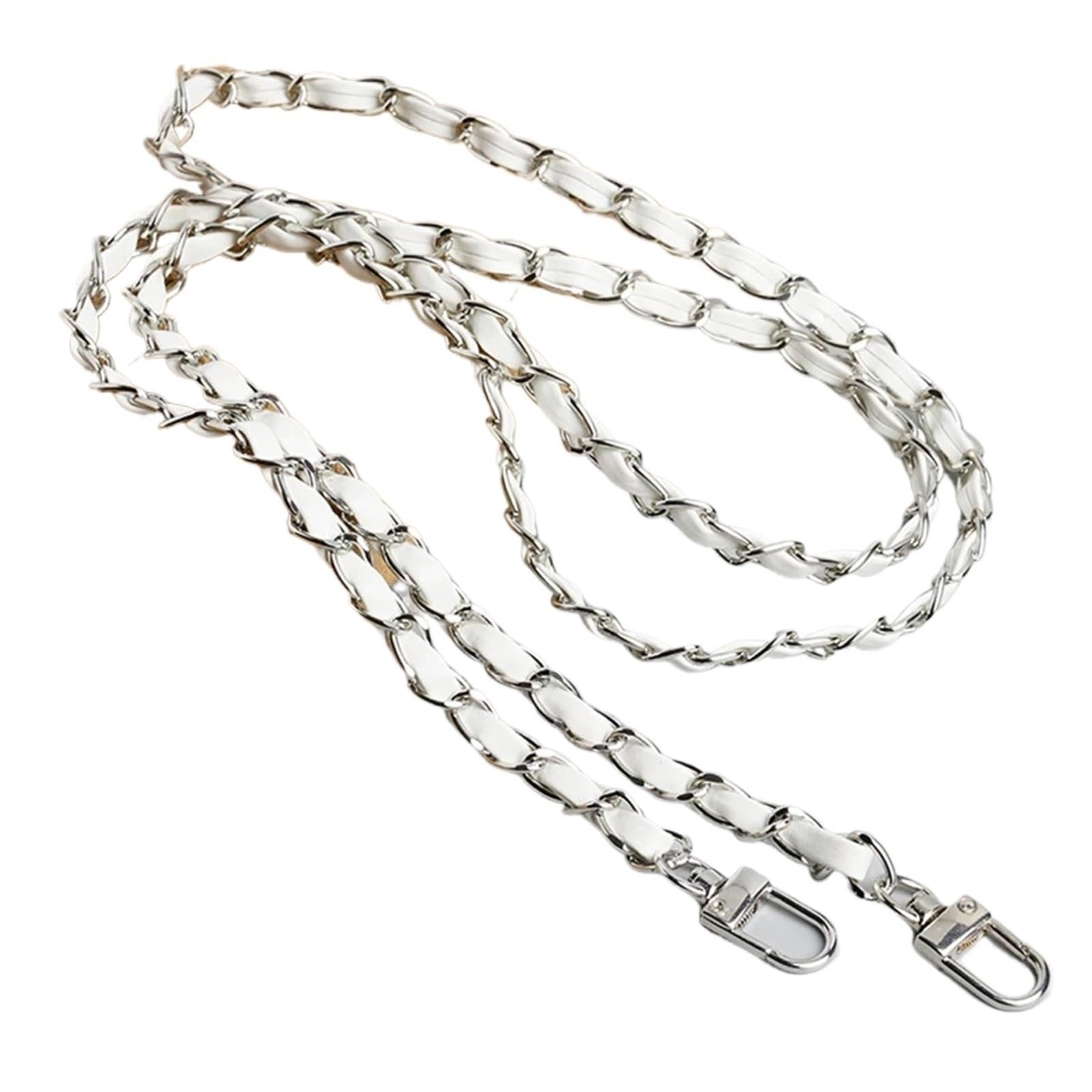 YUSUZH 2pcs 120cm Purse Chain Strap Crossbody Handbag Chains Replacement Shoulder Bag Straps Women Girl Accessory for Small Bag(White)