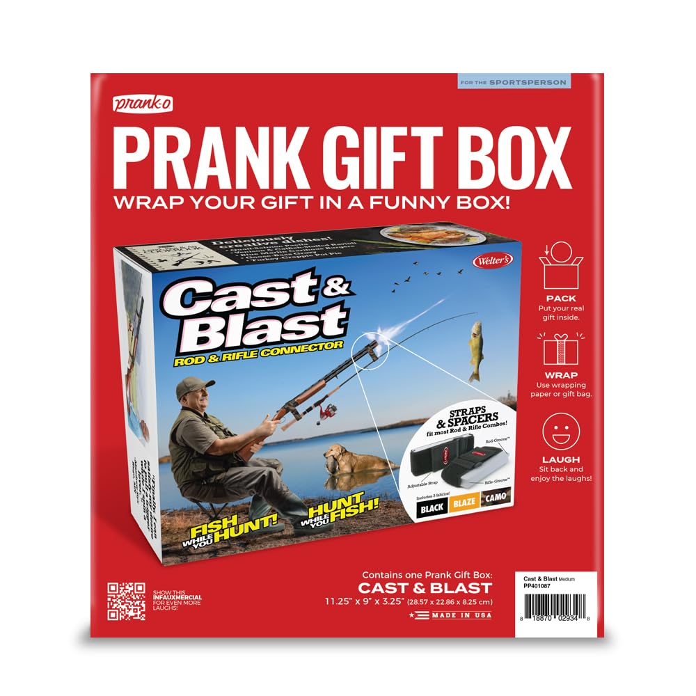 Prank-O Prank Gift Box - Cast & Blast, Gag Gift Empty Box, Practical Joke for Christmas