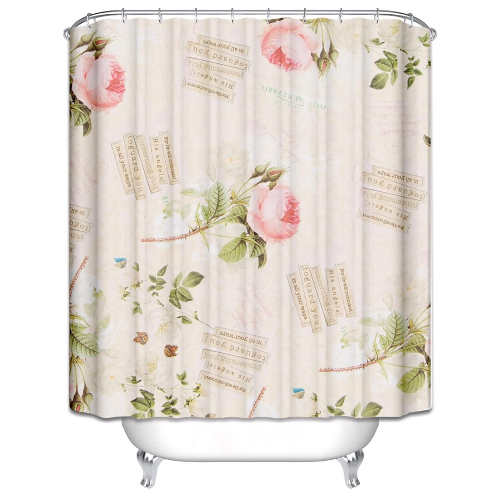 Rideau douche tissu imperméable anti-moisissure 180x180cm pour baignoire propre