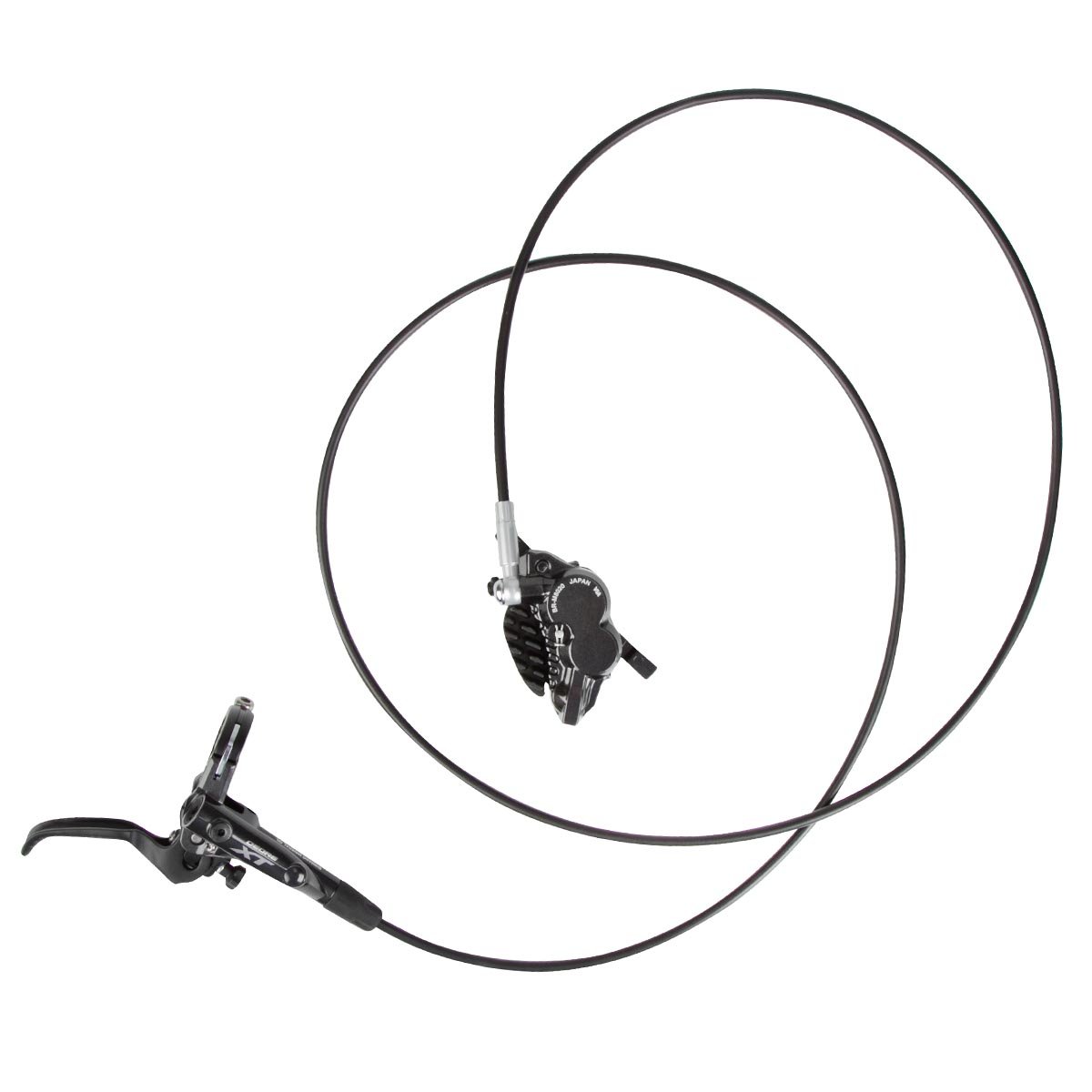 Shimano XT M80002 Freno 4 Pistones Trasero, Negro, S