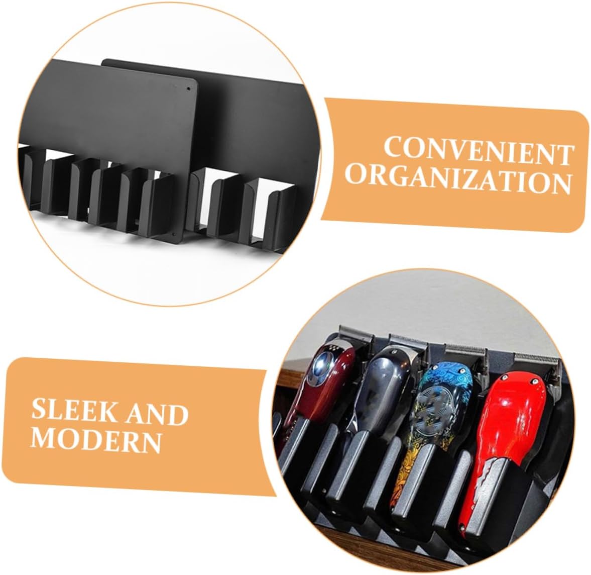 Ipetboom 2pcs Hair Clipper Wall Holder Barber Clippers Holder Rack Hair Clipper Storage Case Wall-mounted