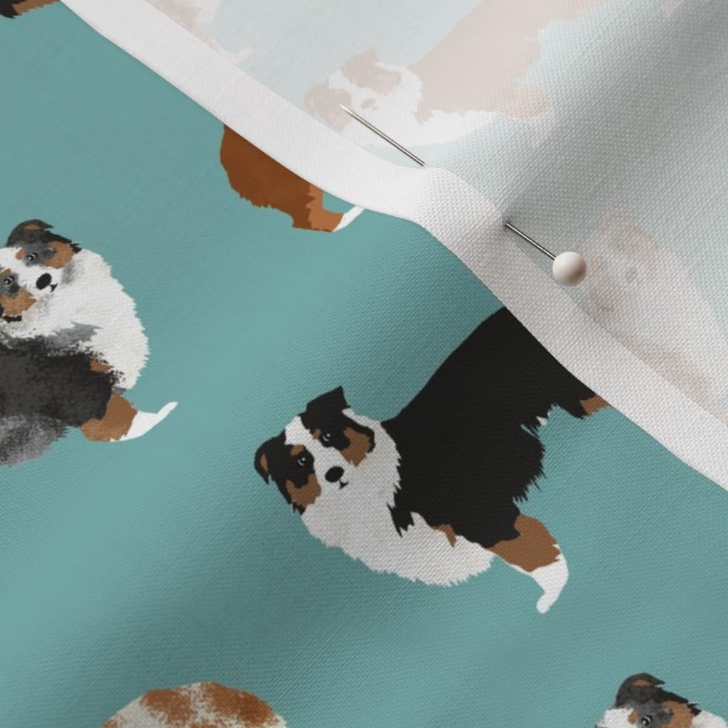 Spoonflower Fabric - Australian Shepherds, Blue, Merle, Red, Aussie, Shepherd, Dog, Breed, Printed on Petal Signature Cotton Fabric by The Yard - Sewing Quilting Apparel Crafts Decor