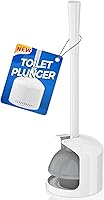 TRENTI Heavy Duty Toilet Plunger with Holder for 5.3-inch Drains - Versatile for Toilets, Sinks & Showers, White