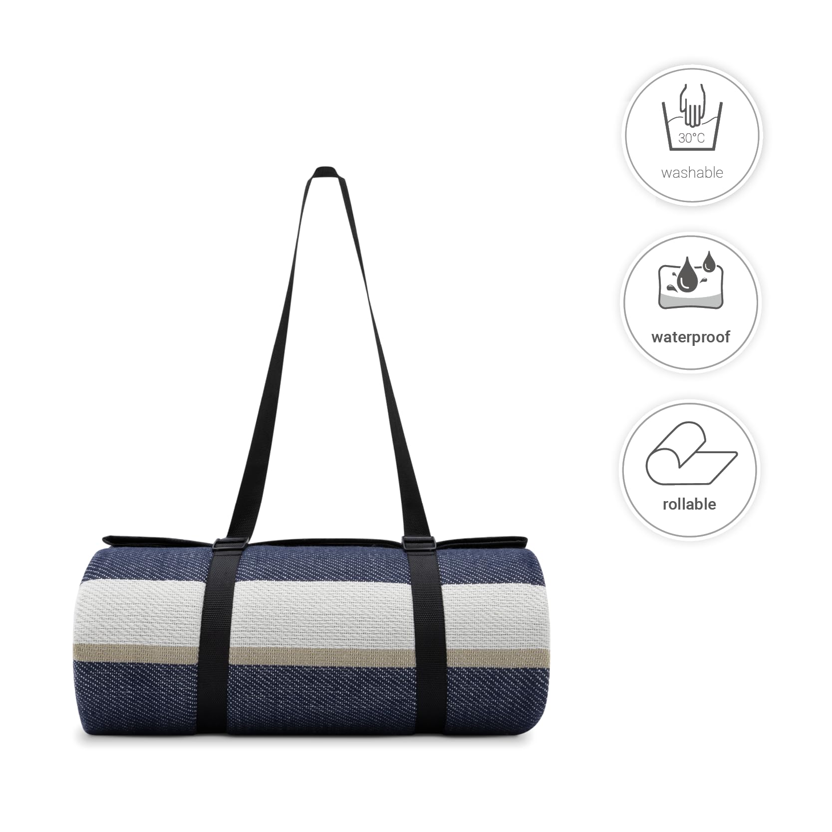 Paco Home Manta De Picnic Camping XXL Playa Impermeable con Asa Compacta Ligera Portable Aislante, Farbe_MuVa:, Tamaño:200x300cm