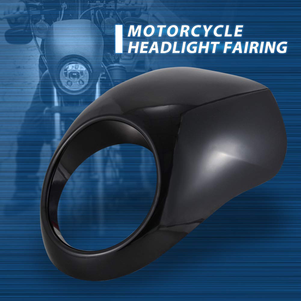 Image secondaire de Coque de phare avant KaTur - Kit de support de pare-soleil pour projecteur à fourche - Pour les Harley Sportster Cafe Drag Dyna