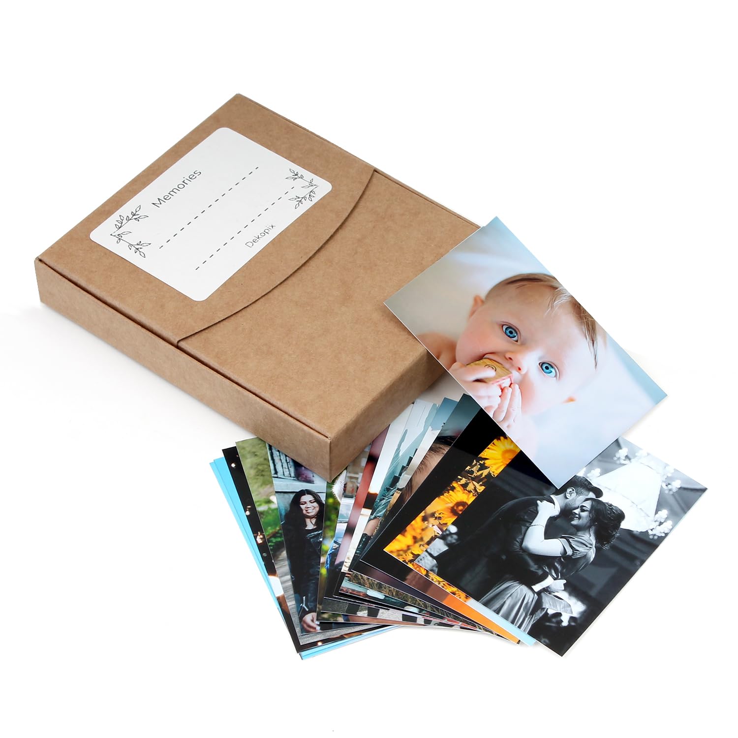 Dekopix Mini Photos Personnalisées 5x7,5 Cm – 20 Tirages Photo Dans Boîte-Album Cadeau Original Avec Vos Souvenirs