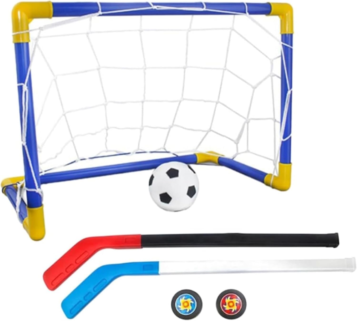 2 In1 Mini Hockey Soccer Set with Mini Goal Net,Hockey Toys Hockey Net