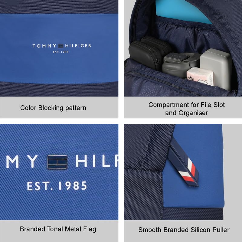 Image of Tommy Hilfiger Unisex Altman Plus 19L Backpack Laptop Organizer & File Slot - Stylish & Lightweight Daypack for School, Work & Travel