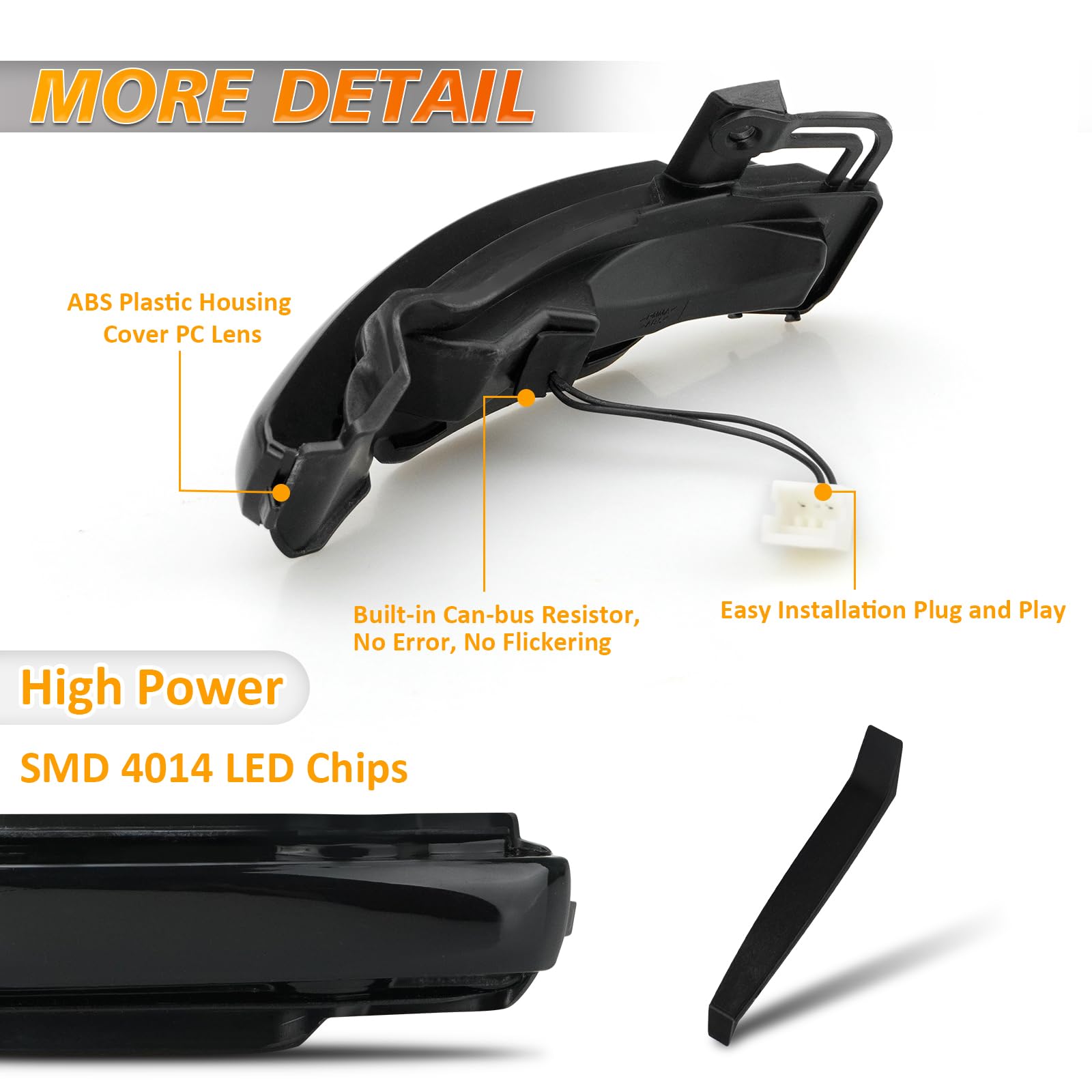 D-Lumina 2 pezzi luci LED per indicatori di direzione dinamici per specchietto laterale, indicatori di direzione sequenziali, Compatibile con Jeep grand cherokee 2011-2020